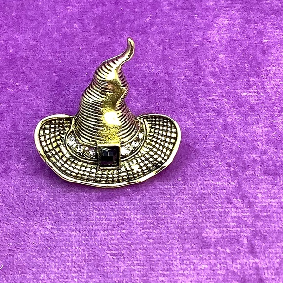🎃Gold Witch Hat Brooch - Picture 2 of 4